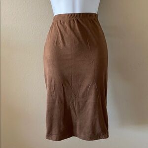 Tan Suede Pencil Skirt